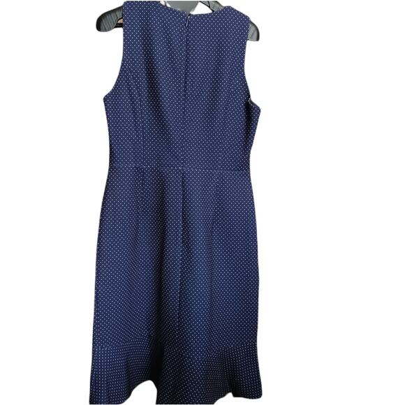 J CREW Navy, Fit & Flare, Polka Dot Dress Size 4 - Picture 5 of 8